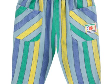 Bobo Choses Lys Blue Multicolor Stripes Denim Bukser Online now