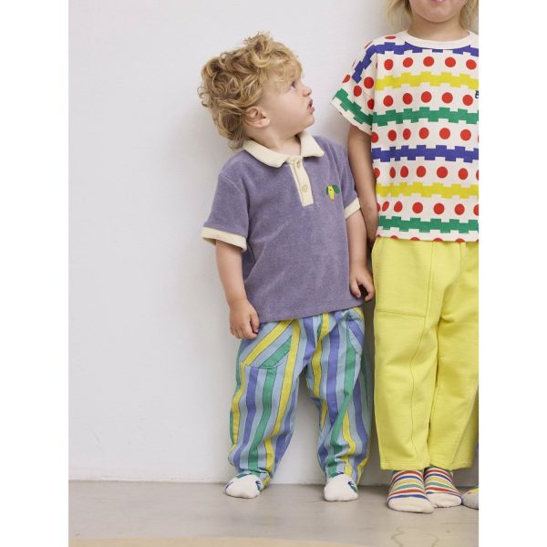 Bobo Choses Lys Blue Multicolor Stripes Denim Bukser Online now