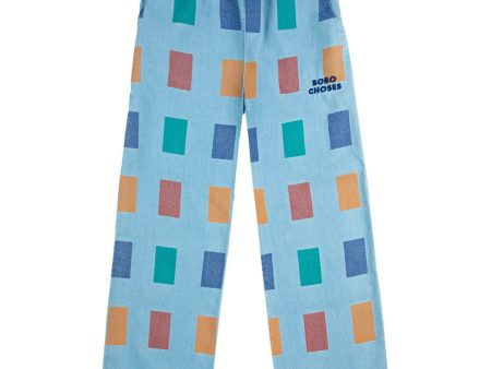 Bobo Choses Light Blue Color Game All Over Baggy Bukser For Cheap