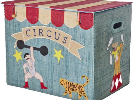 Rice Raffia Opbevaring Box Med Circus Theme - Extra Large - Foldable Discount