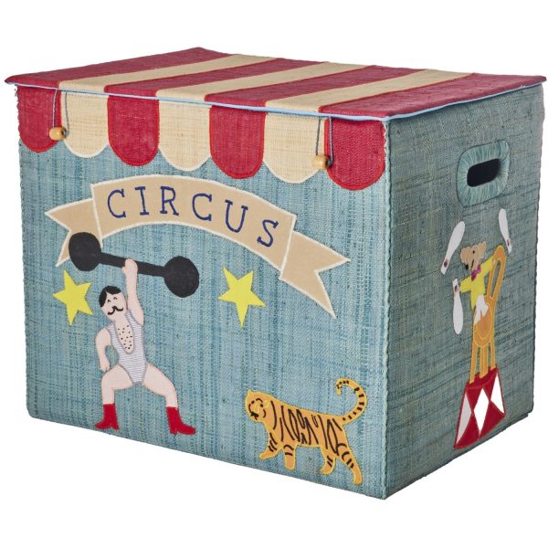 Rice Raffia Opbevaring Box Med Circus Theme - Extra Large - Foldable Discount