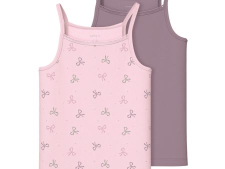 Name It Barely Pink Strap Top 2-pak Barely Pink Bow Noos For Sale