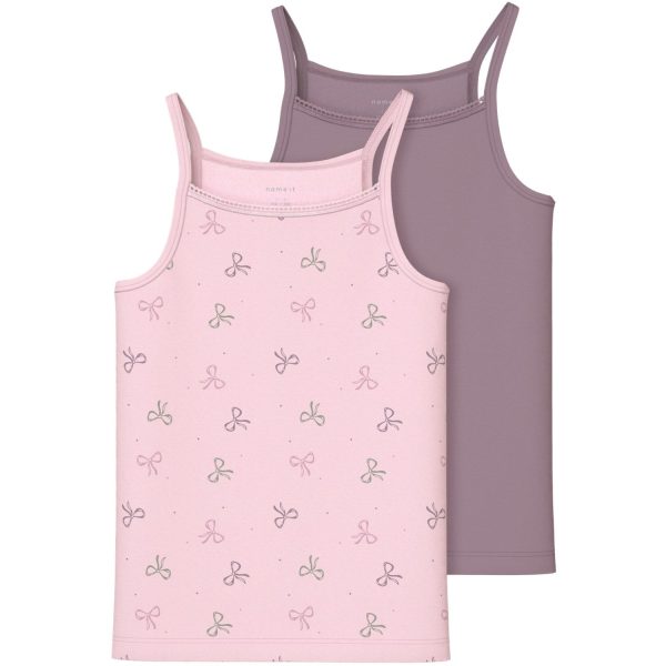 Name It Barely Pink Strap Top 2-pak Barely Pink Bow Noos For Sale