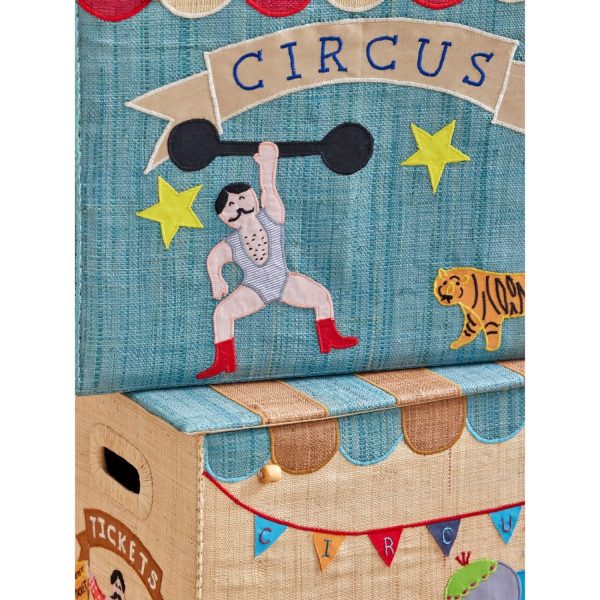 Rice Raffia Opbevaring Box Med Circus Theme - Extra Large - Foldable Discount