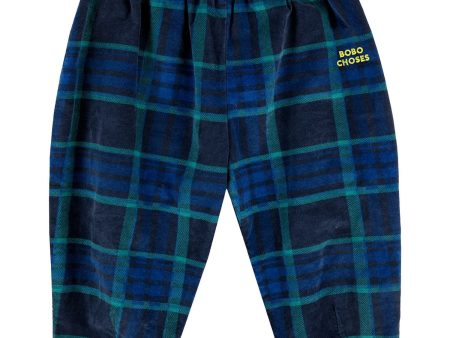 Bobo Choses Midnight Blue Baby Check Bc Velvet Baggy Bukser Online