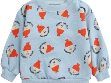 Bobo Choses Lys Blue Morning Egg All Over Sweatshirt on Sale